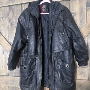 G-III Black Leather Jacket Great Condition